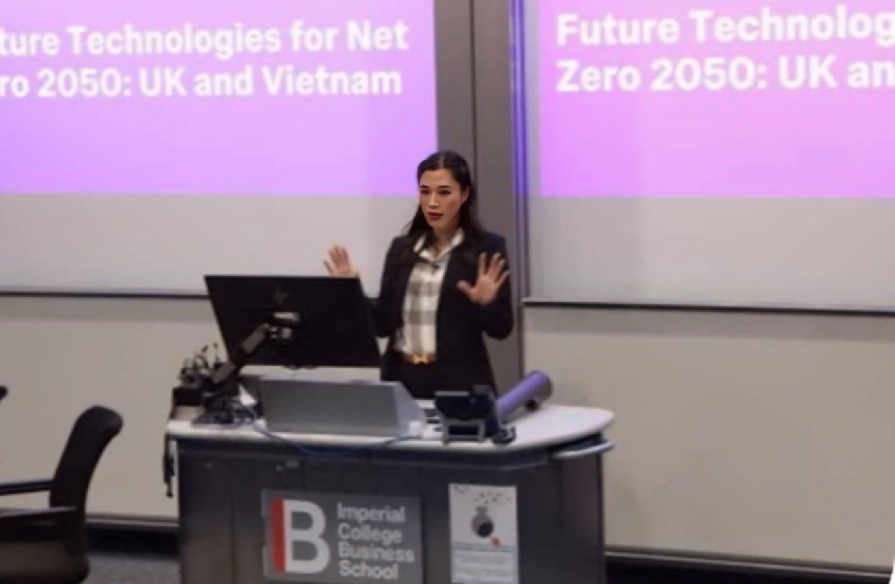 TS Yến Trần phát biểu trong Hội thảo ứng dụng công nghệ cho Netzero- Vietnam-UK Imperial College