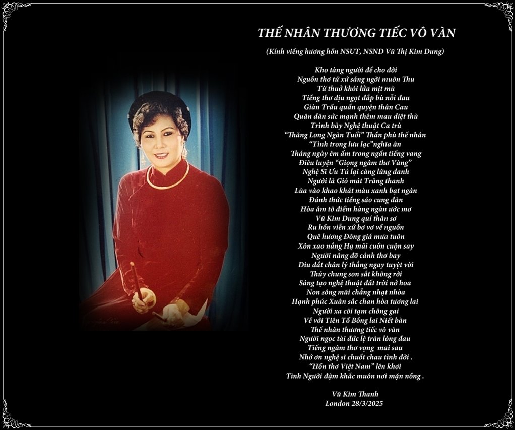 Thế nhân thương tiếc vô vàn