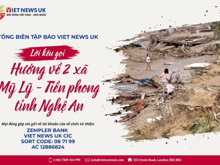 Viet News UK kêu gọi ủng hộ cứu trợ nạn nhân bão lũ ở Nghệ An