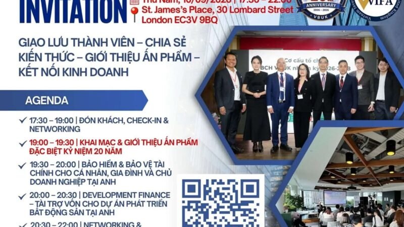 Đón chờ sự kiện ‘VBUK & VIFA AUTUMN TOGETHER 2026’ ngày 10/09/2026 ở London